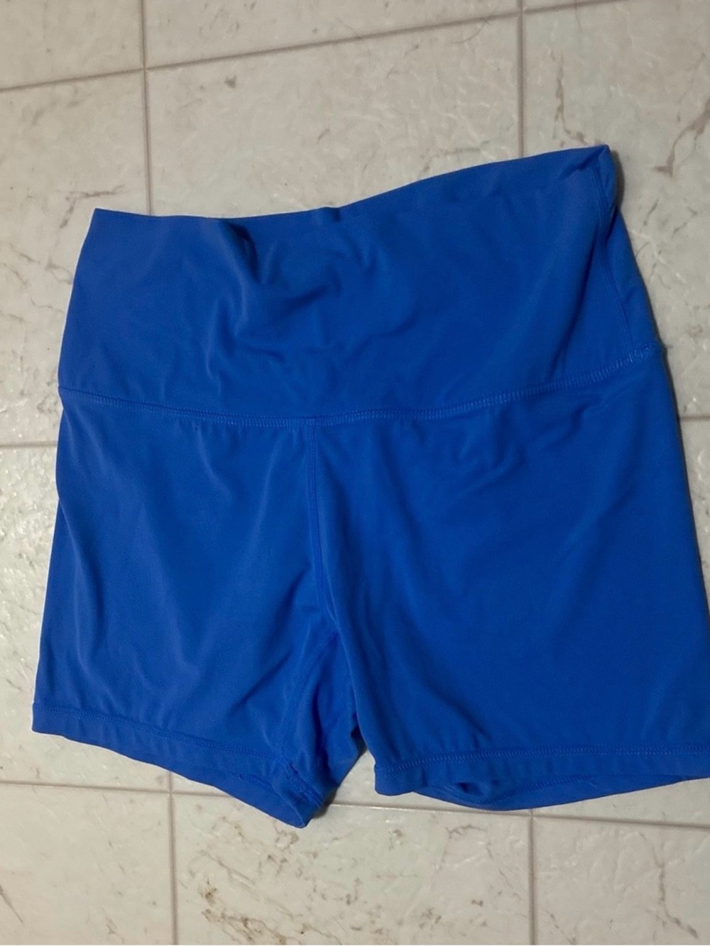 High-Waist Active Shorts in Cobalt Blue